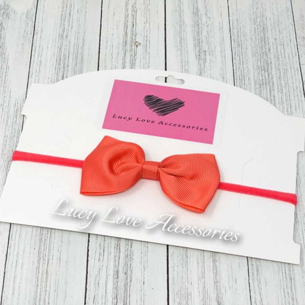 Handmade 3” Grosgrain Coral Bow Headband!